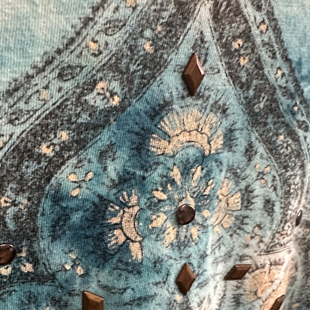 Lucky Brand Tie-Dye Long Sleeve Top - Teal and Aqua - Picture 4 of 7
